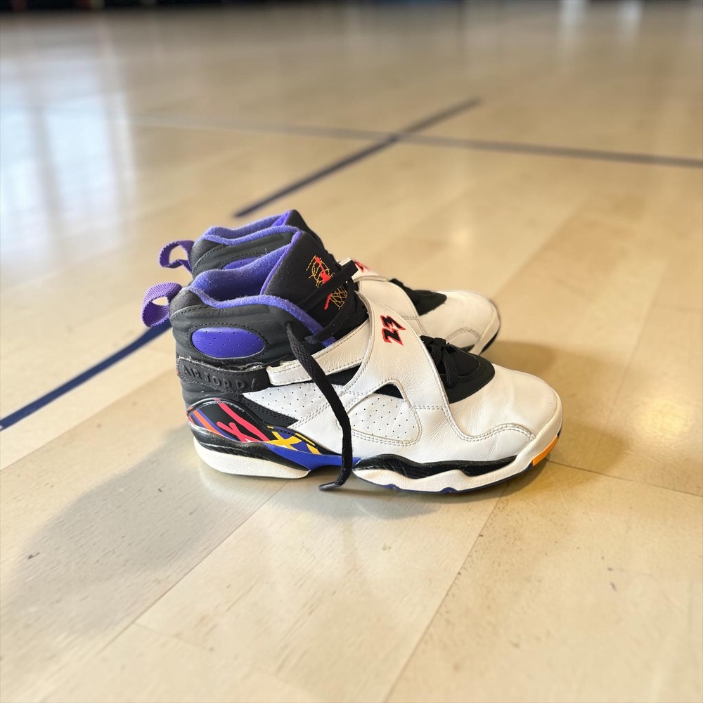 Nike Air Jordan 8 Retro Three-Peat 305368-142 White Black Concord Infrared 6.5Y
